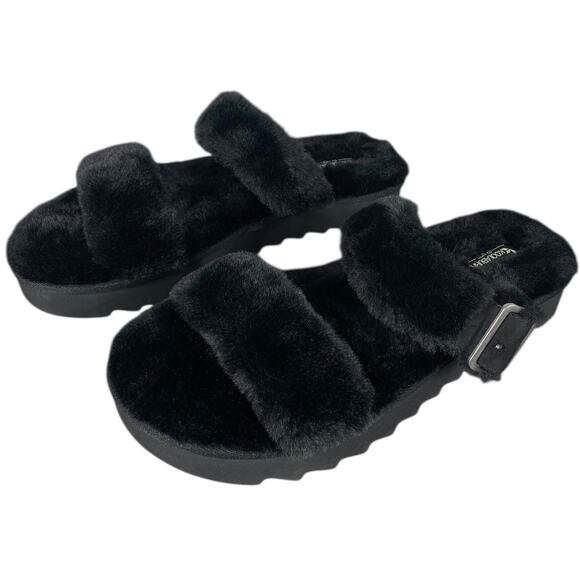 Koolaburra by UGG Furr-ah Slide Sandal Black Women’s 11 Faux Fur Slippers NWOT - Picture 9 of 13